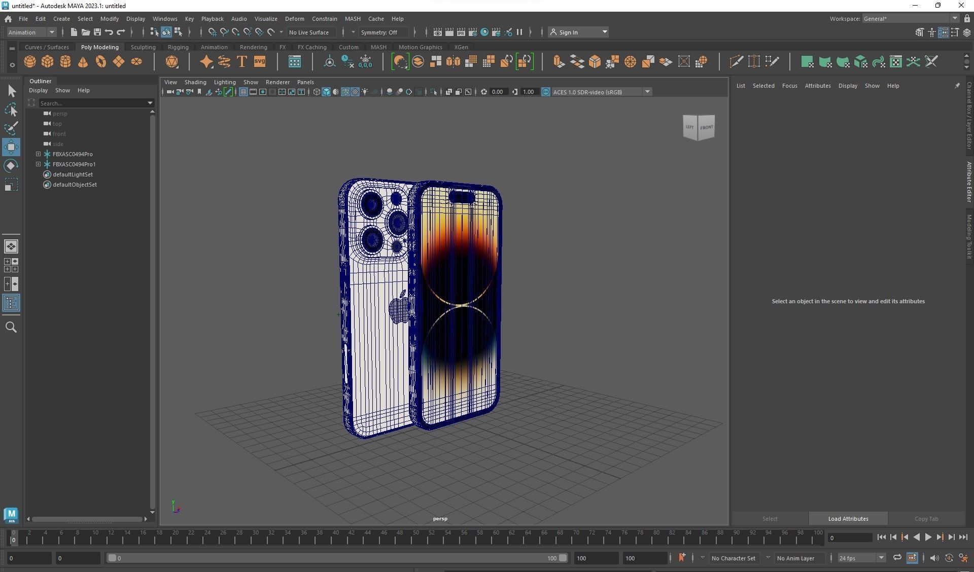 Apple iPhone 14 Pro Gold Low-poly 3D model_30