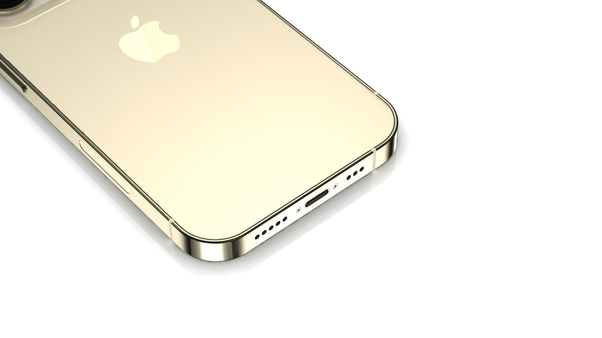 Apple iPhone 14 Pro Gold Low-poly 3D model_12
