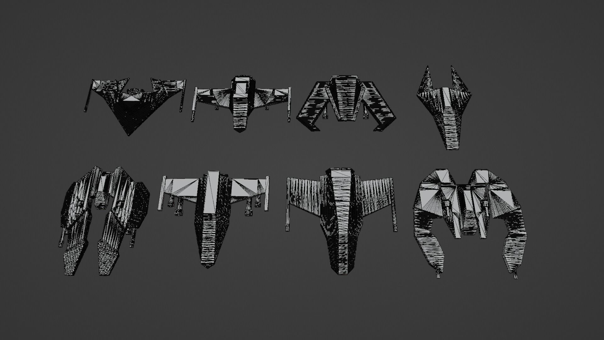 Voxel Space Ship Low-poly 3D model_20