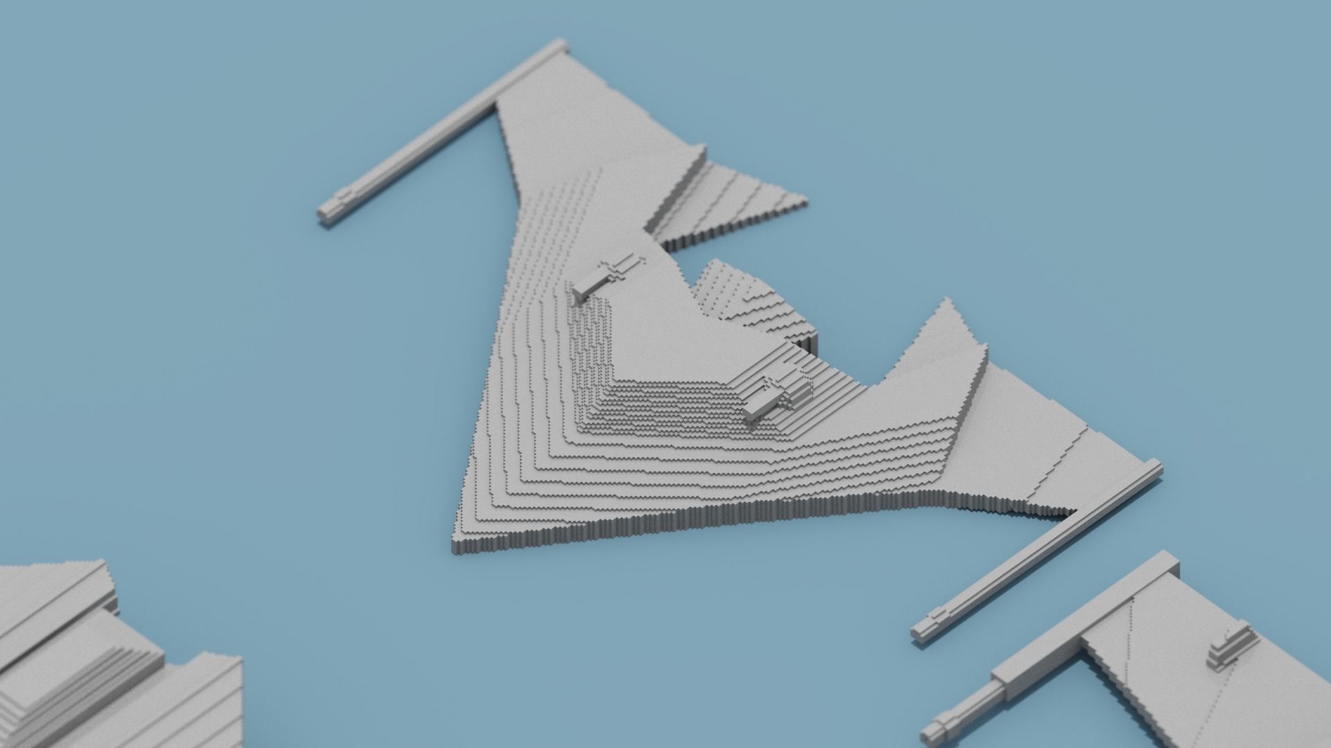 Voxel Space Ship Low-poly 3D model_8