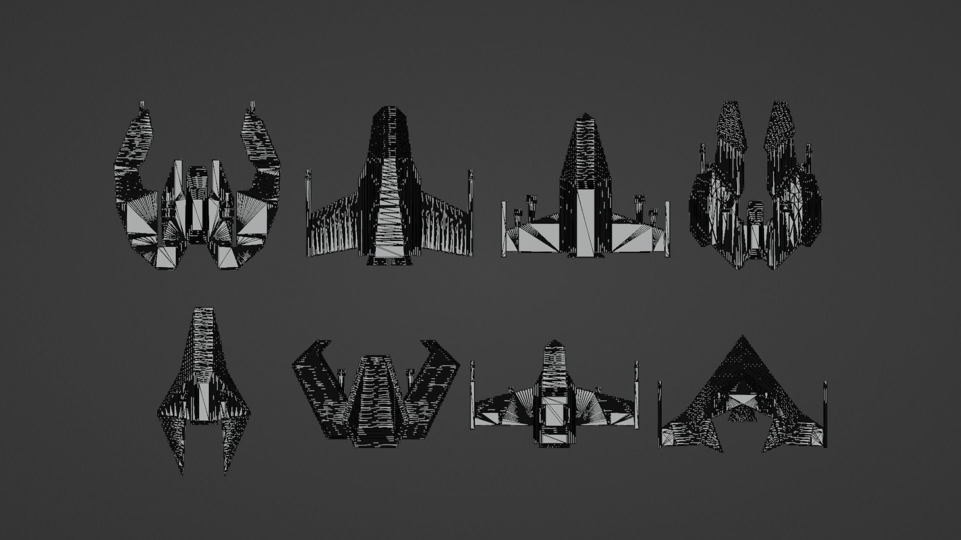 Voxel Space Ship Low-poly 3D model_21