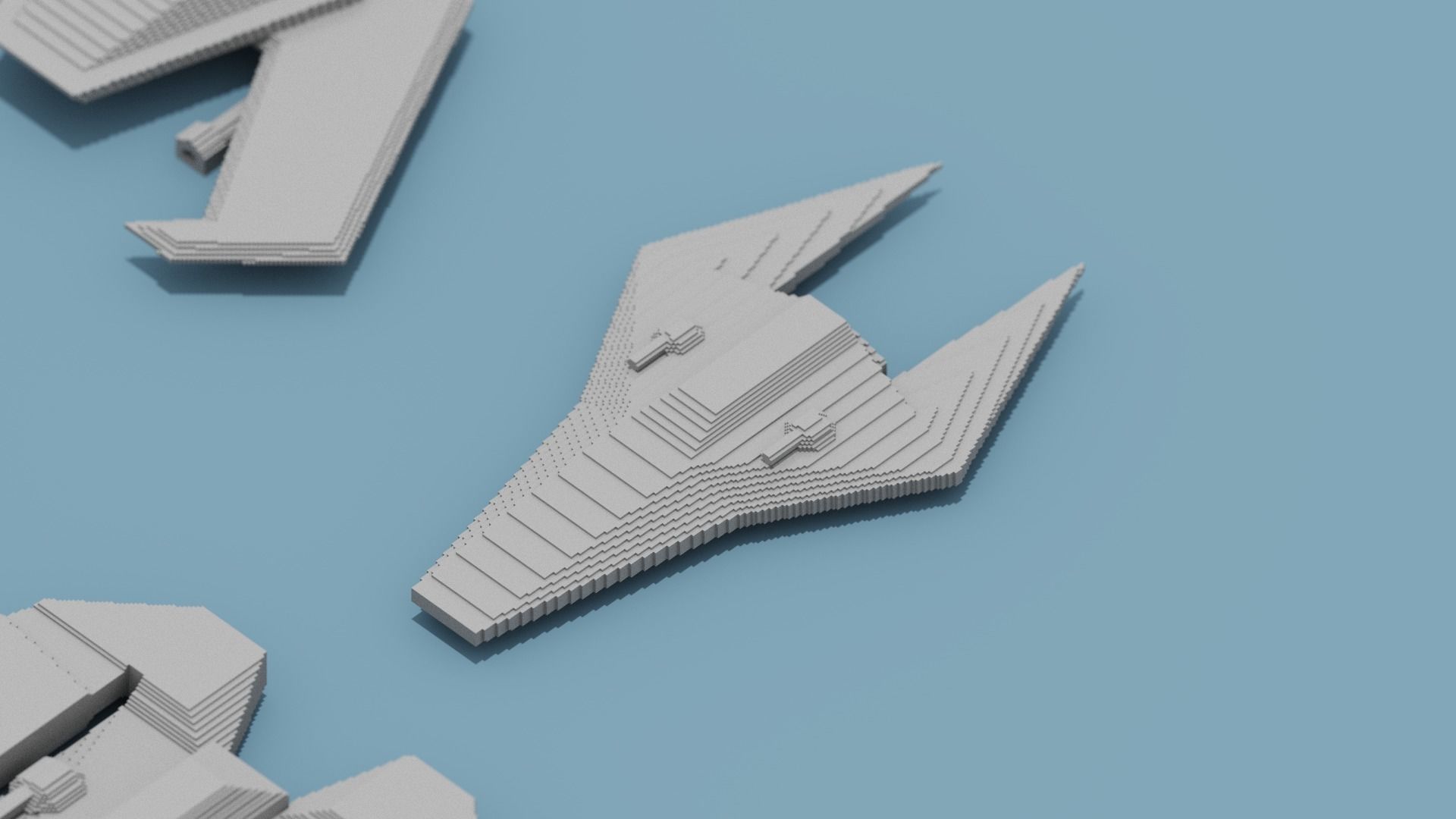Voxel Space Ship Low-poly 3D model_5