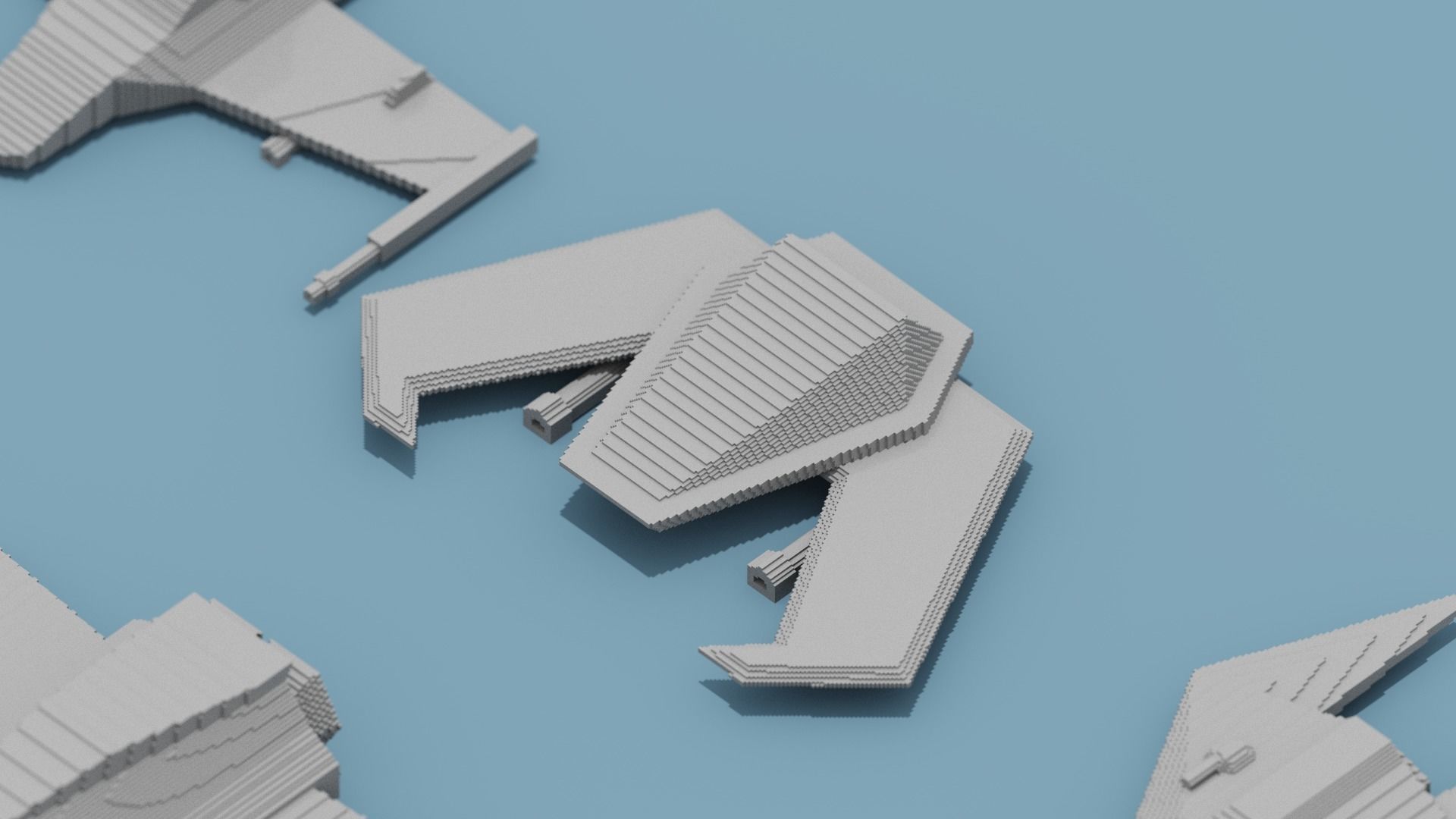 Voxel Space Ship Low-poly 3D model_6