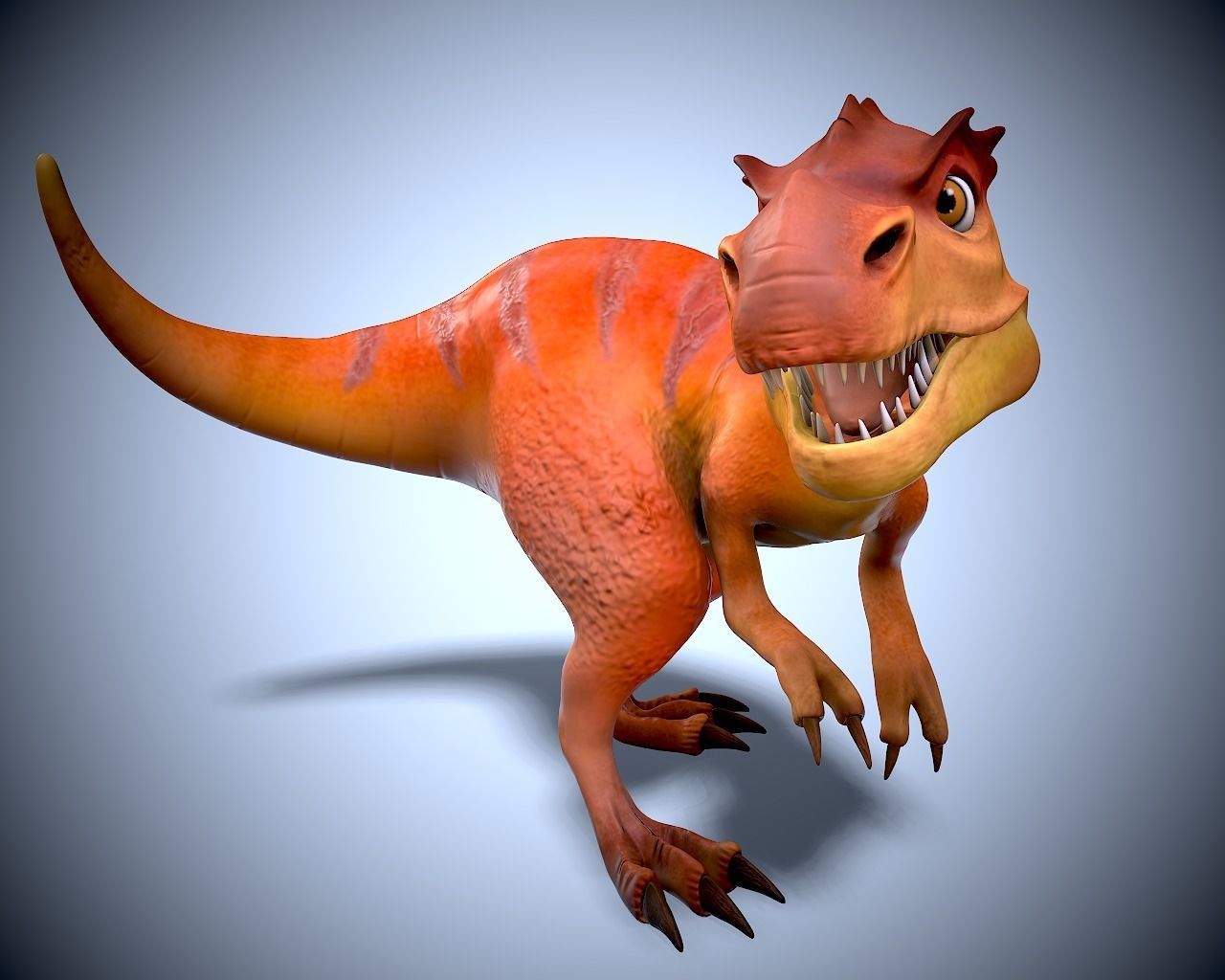 Cartoon dino mom Low-poly 3D model_2