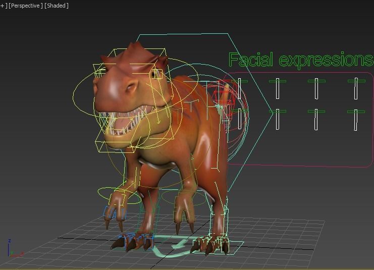 Cartoon dino mom Low-poly 3D model_12