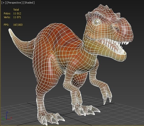 Cartoon dino mom Low-poly 3D model_11