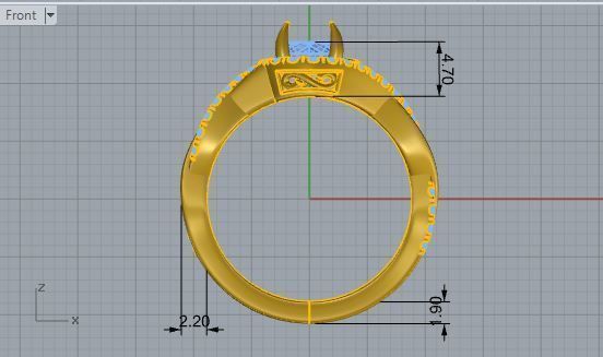Decorative Diamond Ring 1706 3D print model 3D print model_5