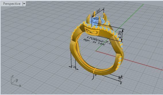 Decorative Diamond Ring 1706 3D print model 3D print model_7