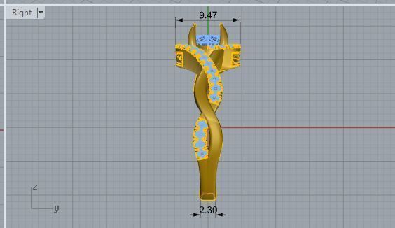 Decorative Diamond Ring 1706 3D print model 3D print model_6