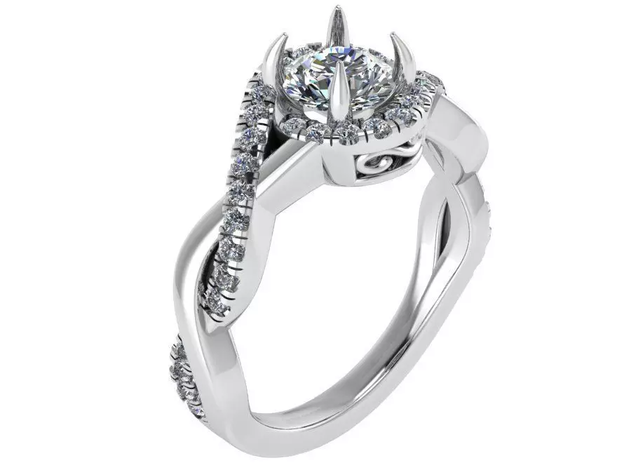 Decorative Diamond Ring 1706 3D print model 3D print model_0