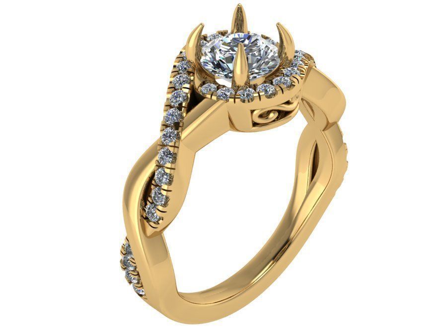 Decorative Diamond Ring 1706 3D print model 3D print model_1