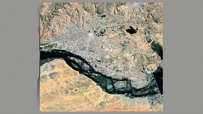 Cityscape Aswan Egypt 3D model 7
