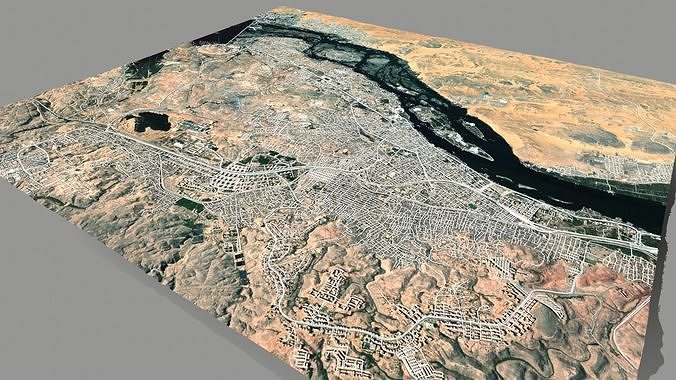 Cityscape Aswan Egypt 3D model 3
