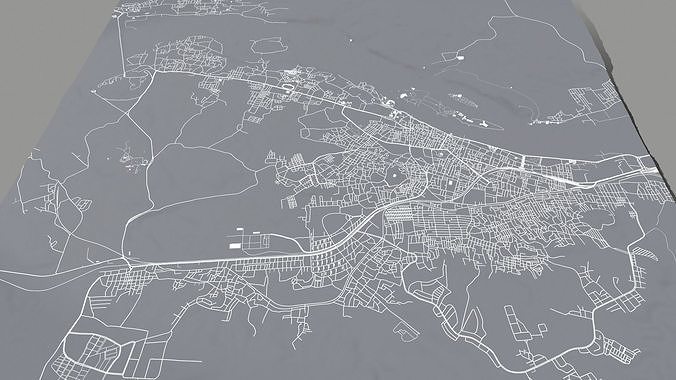 Cityscape Aswan Egypt 3D model 2