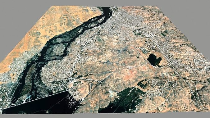 Cityscape Aswan Egypt 3D model 6