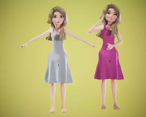 cartoon rigged  girl