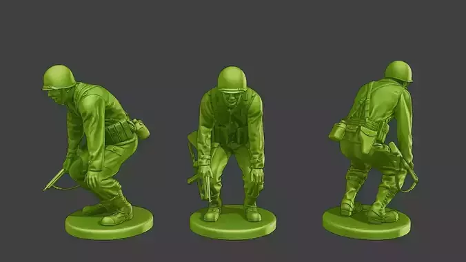 American soldier ww2 laugh 4 A15 3D print model
