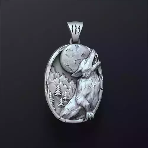 Howling Wolf Pendant