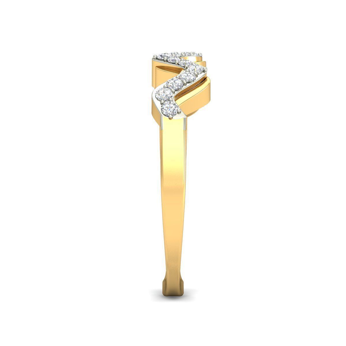 Ring - 7 diamond gold 3D print model_4