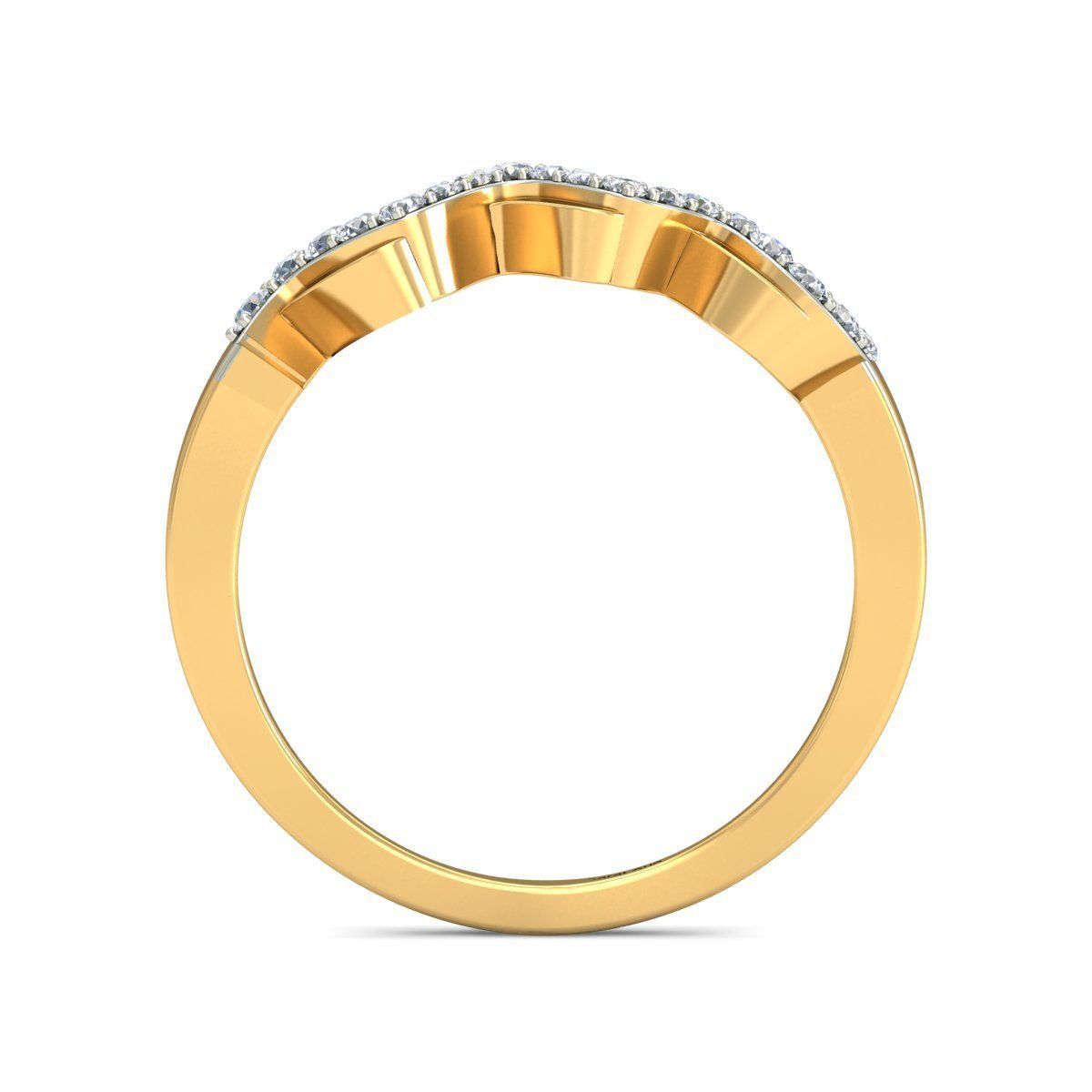 Ring - 7 diamond gold 3D print model_2