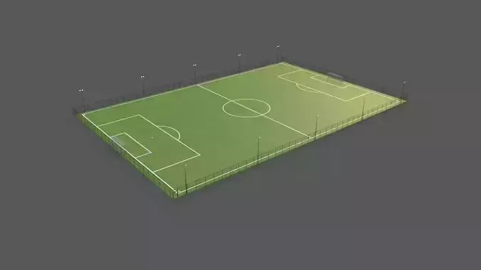 PBR Modular Outdoor Soccer and Football Field Low-poly 3D model