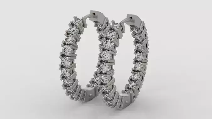 Hoop diamond earrings A71