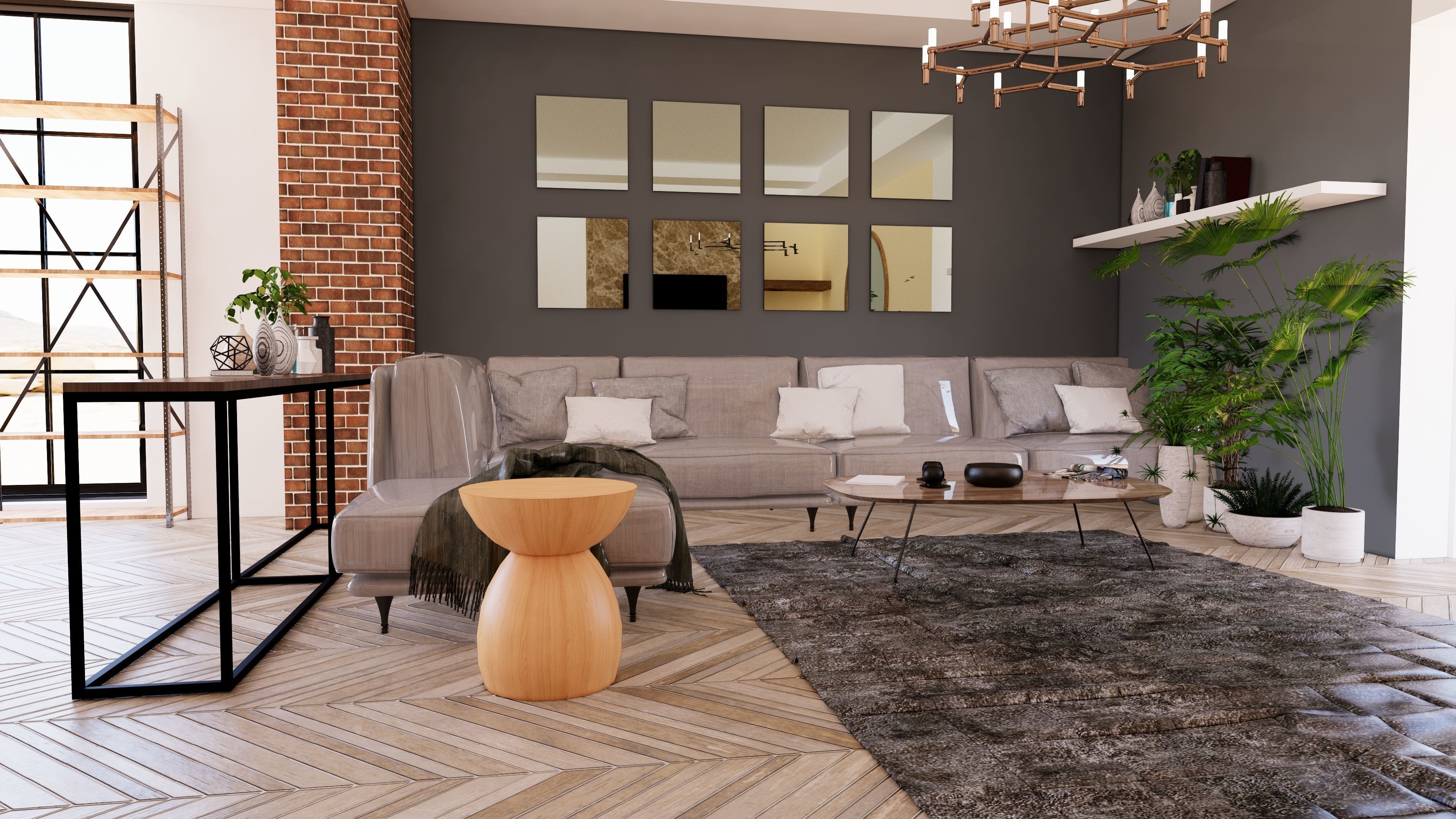 side table Low-poly 3D model_3