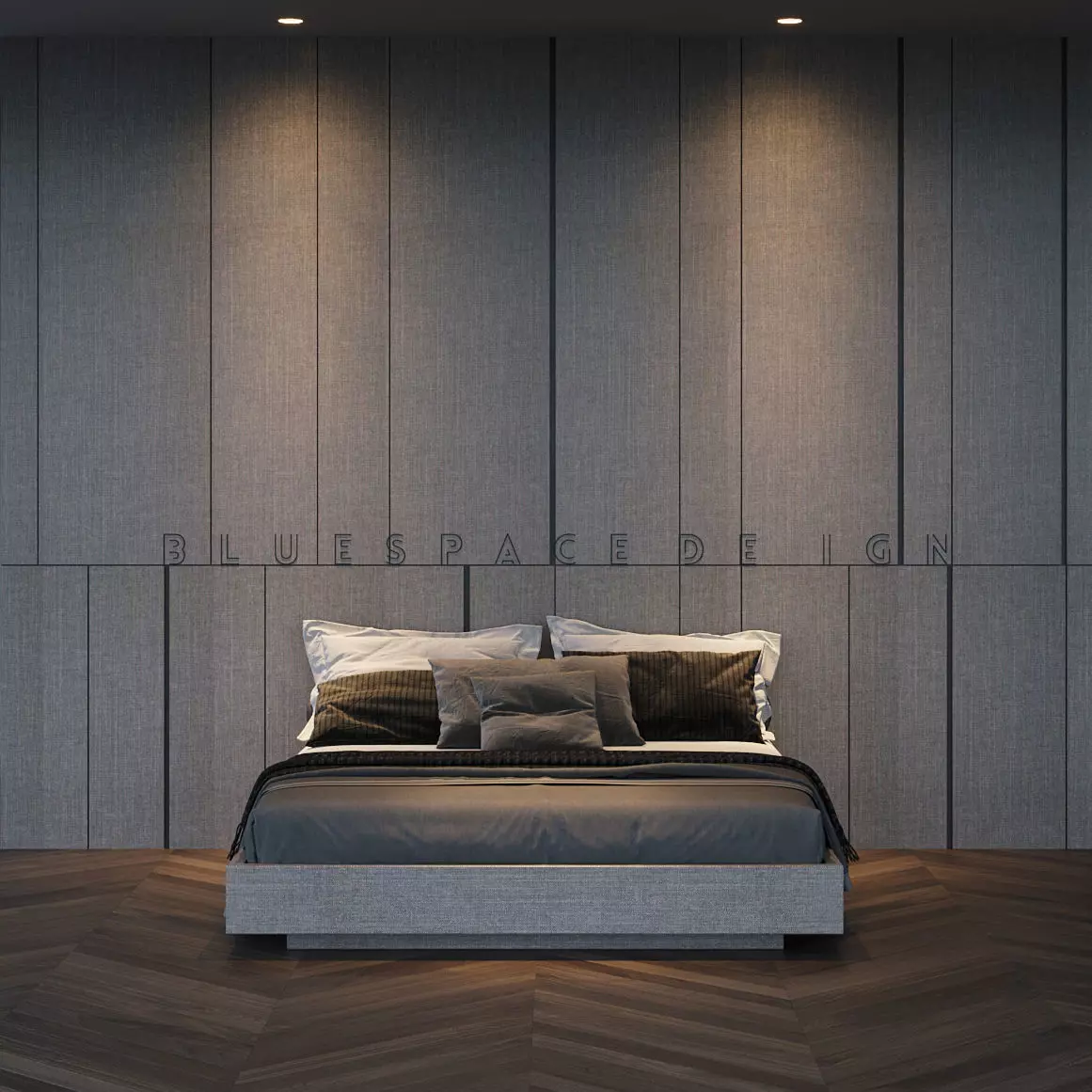 Bed 01 MDF Laminate wood Low-poly 3D model