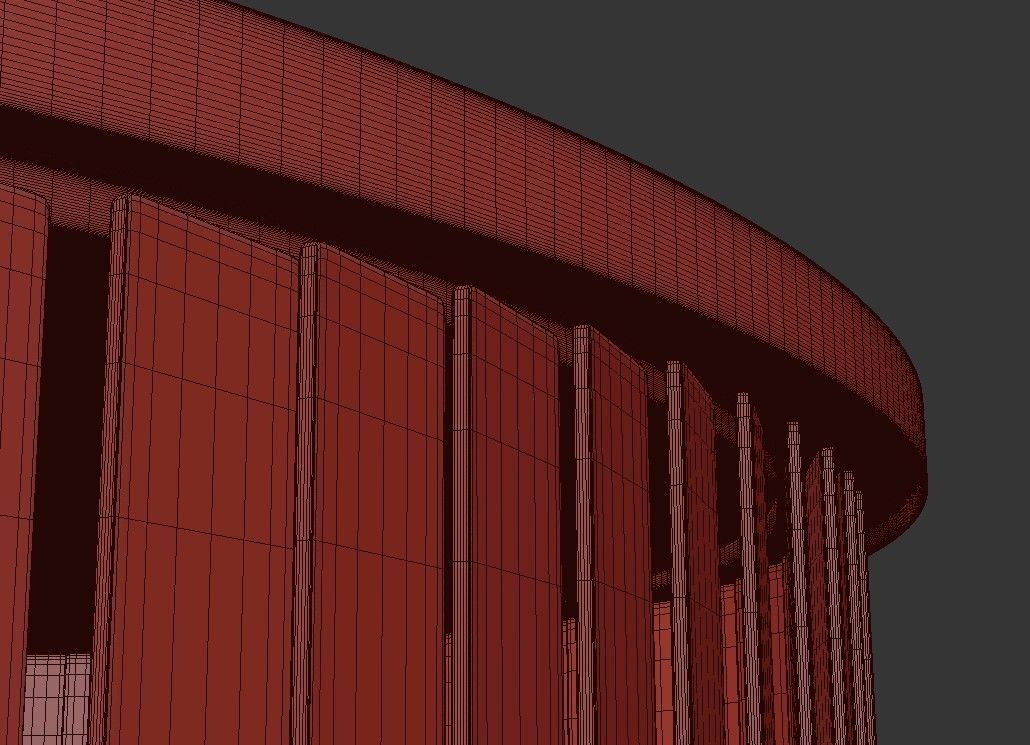 VENUS flush mount light fixture in brass and glass 3D model_1