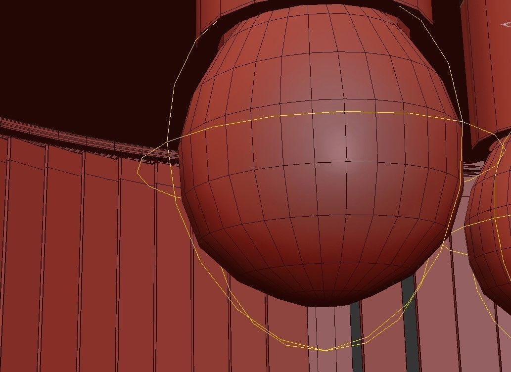 VENUS flush mount light fixture in brass and glass 3D model_3