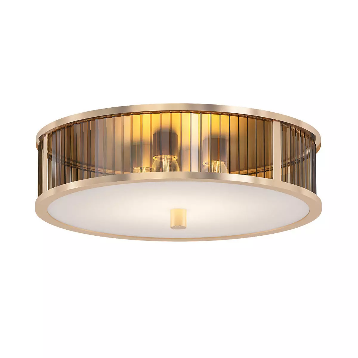 VENUS flush mount light fixture in brass and glass 3D model_0
