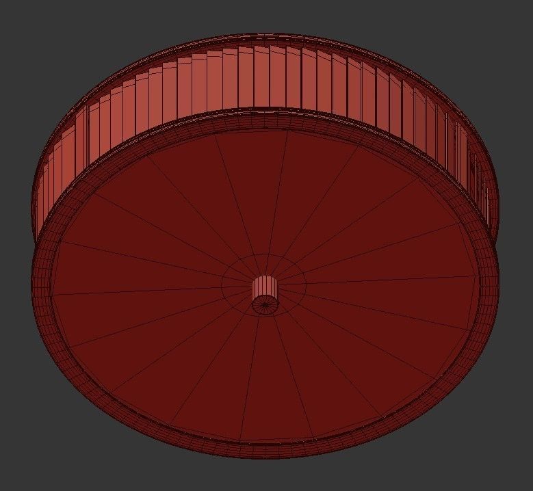 VENUS flush mount light fixture in brass and glass 3D model_2