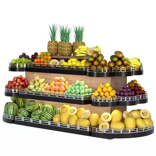 Showcase with fruits and products Supermarket 2