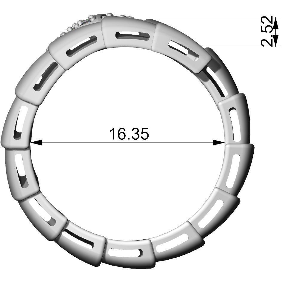 Bvlgari style snake ring 3D print model_8