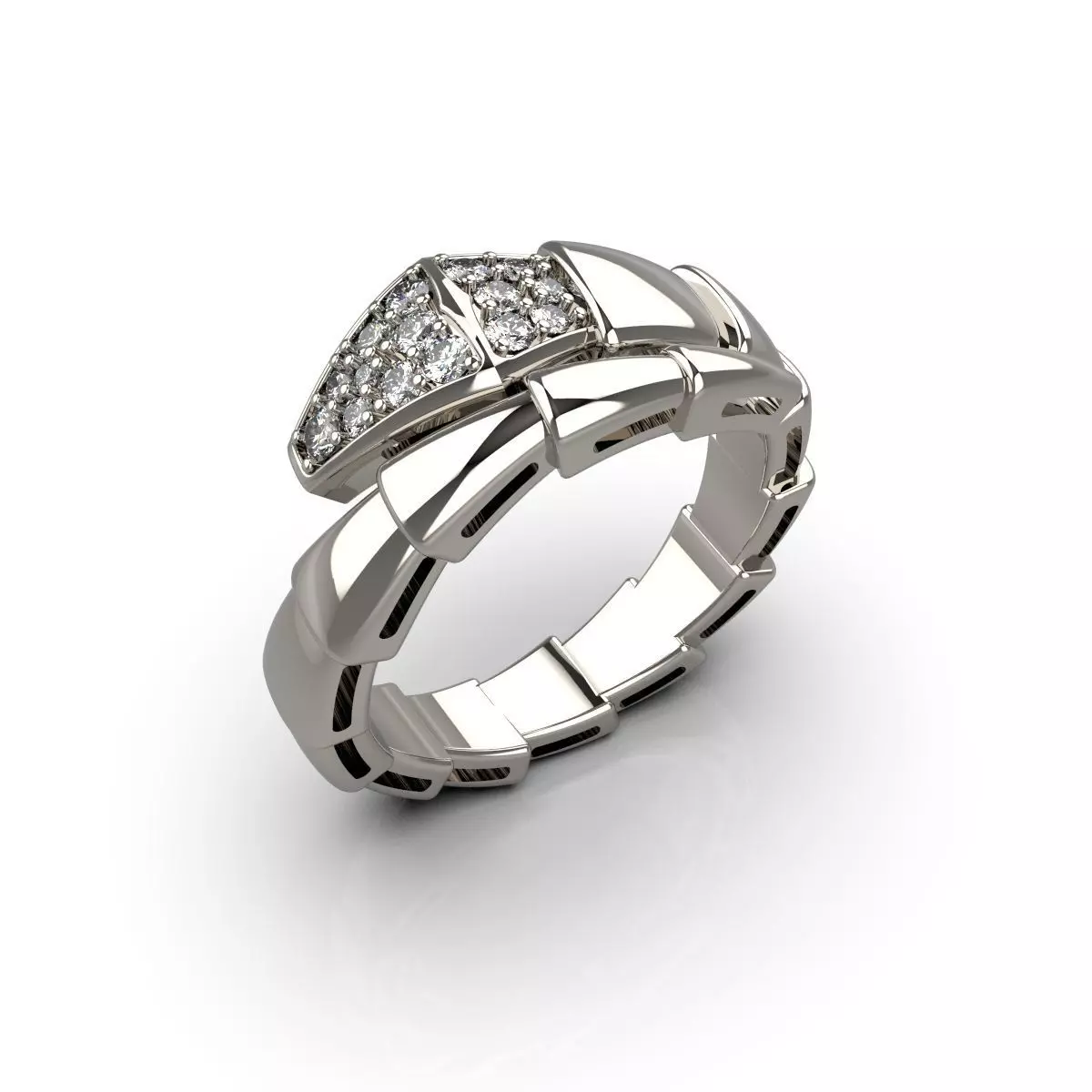 Bvlgari style snake ring 3D print model_0
