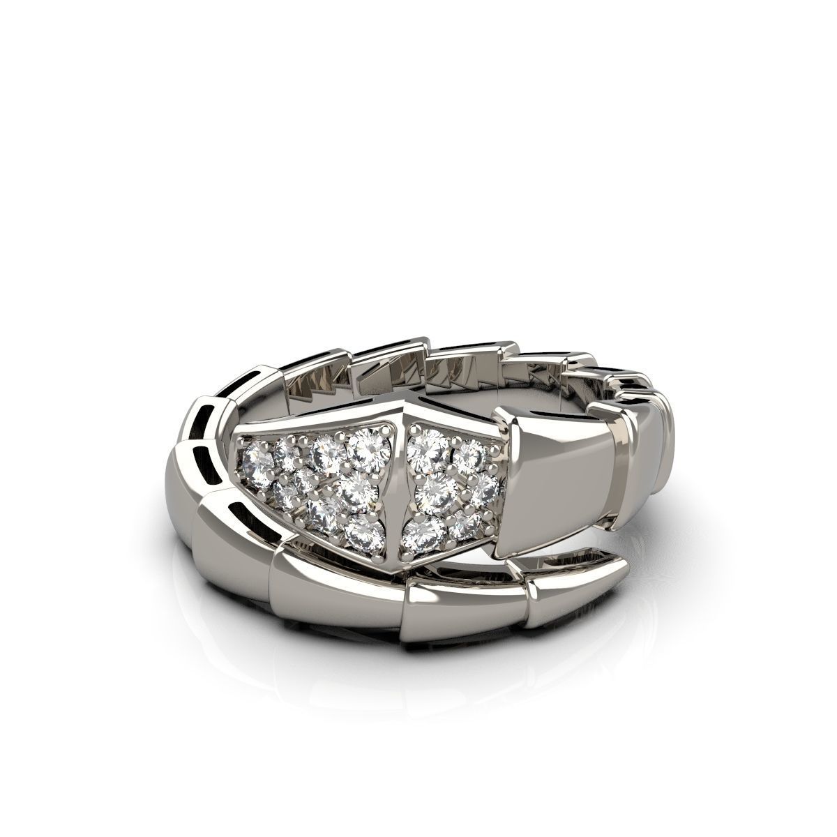 Bvlgari style snake ring 3D print model_1