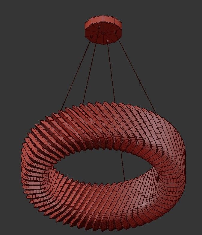 HELIX circular pendant light made of glass and metal 3D model_1