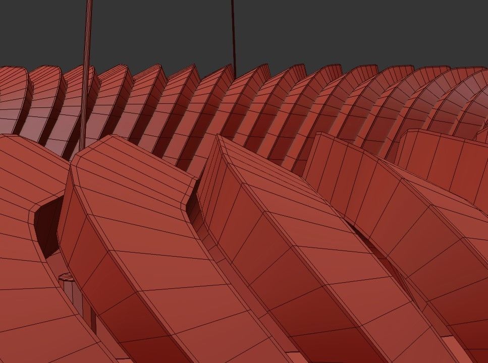 HELIX circular pendant light made of glass and metal 3D model_2