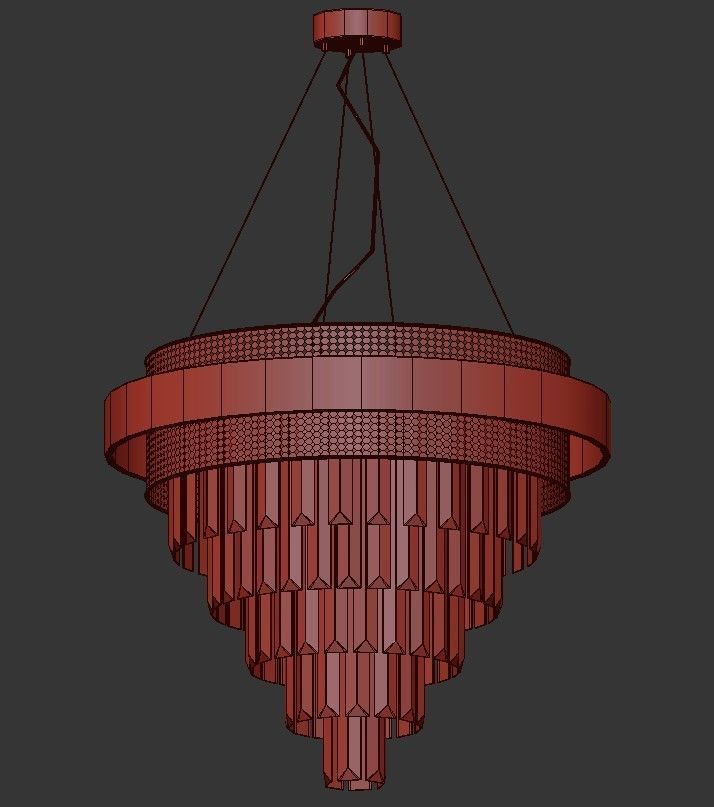 ALSING crystal chandelier - gold 3D model_1