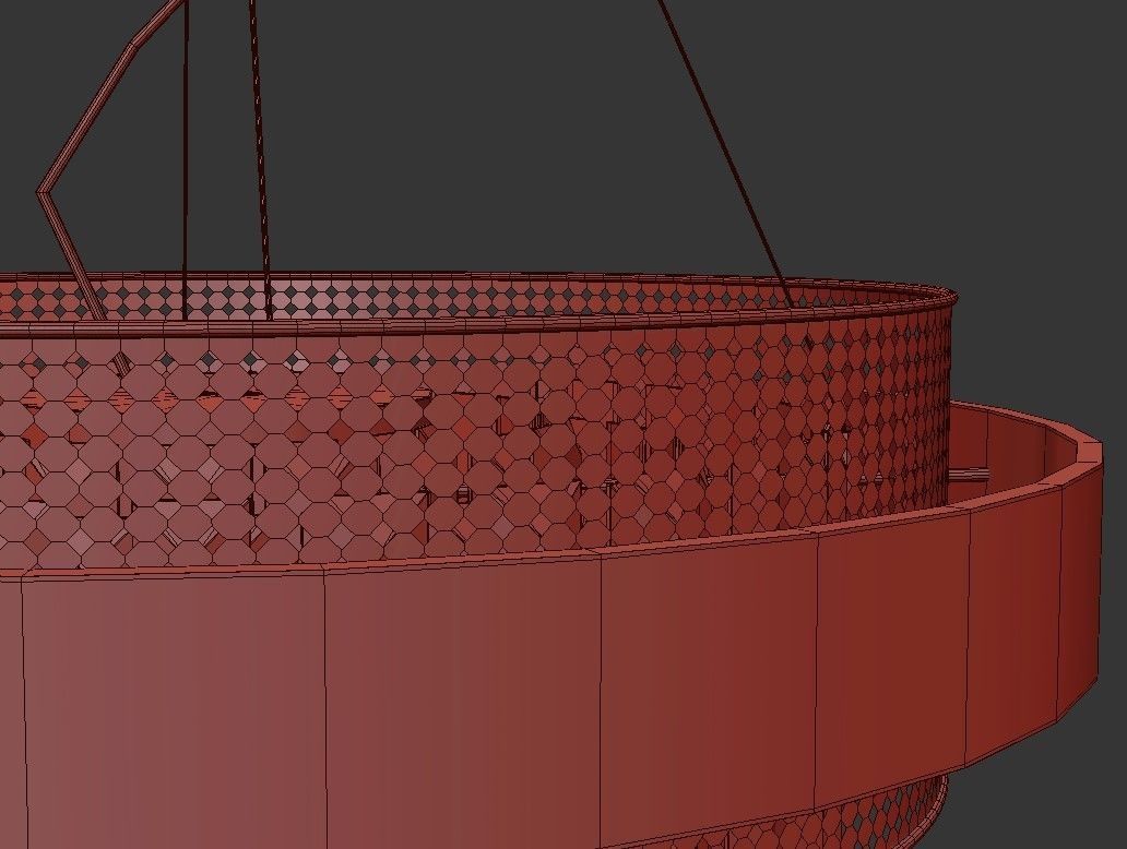 ALSING crystal chandelier - gold 3D model_2