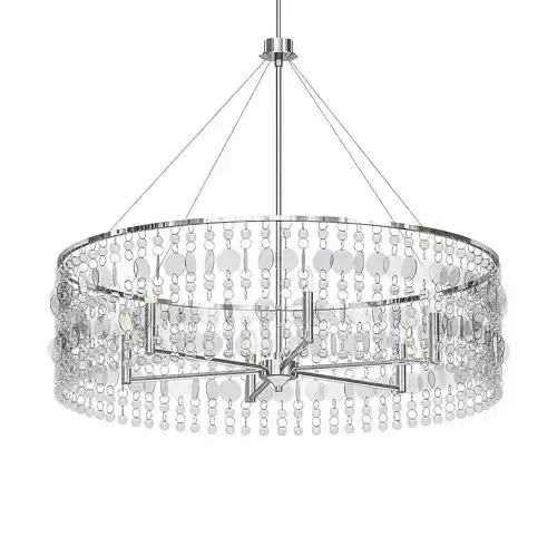HELIR chrome chandelier with clear crystal beads