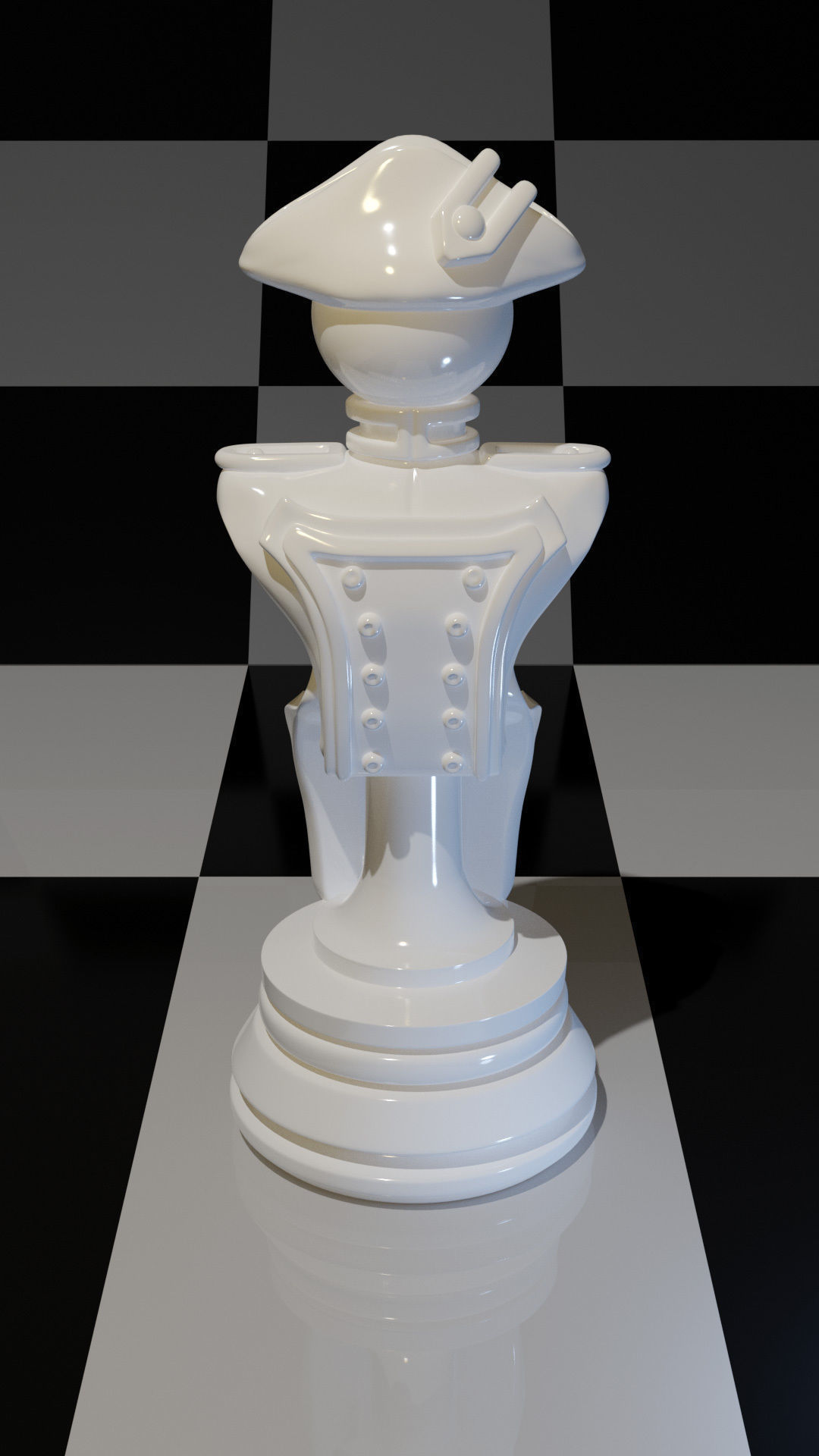 Pawn stylized military uniform XVII-XVIII 3D model_2