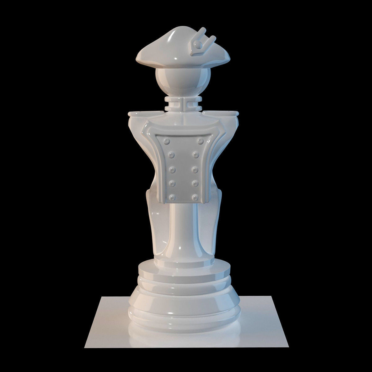 Pawn stylized military uniform XVII-XVIII 3D model_3