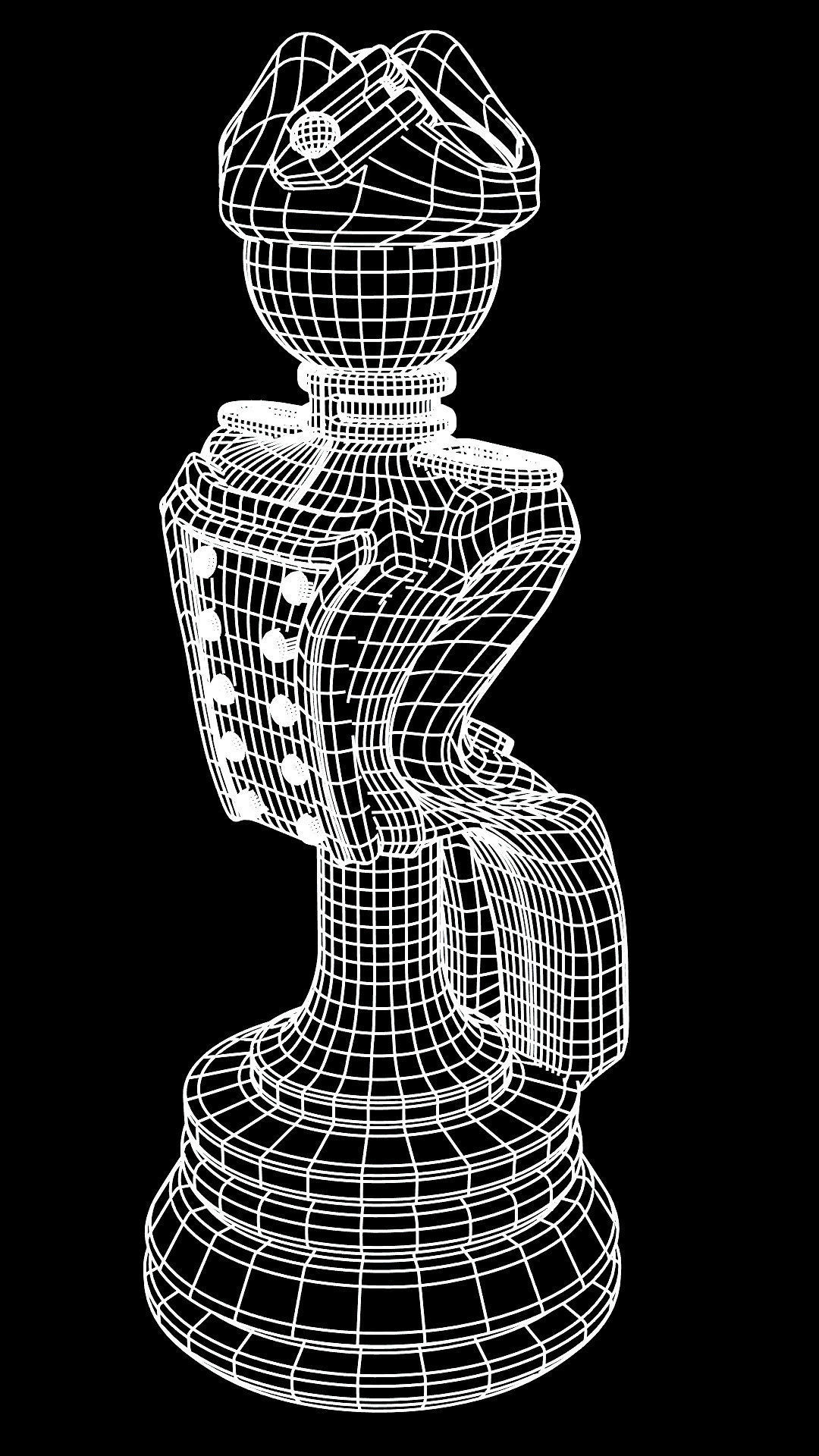 Pawn stylized military uniform XVII-XVIII 3D model_7