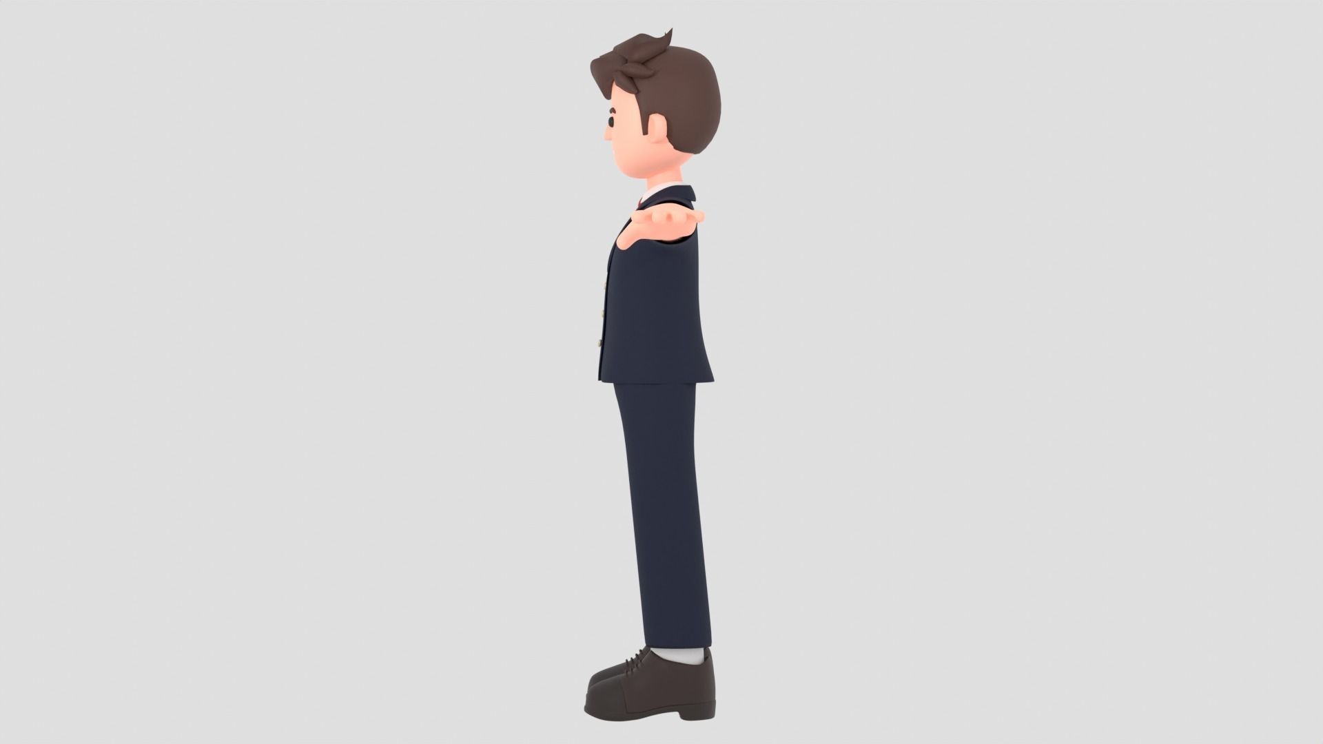 Minimal Man Cartoon Character 1 3D model_13