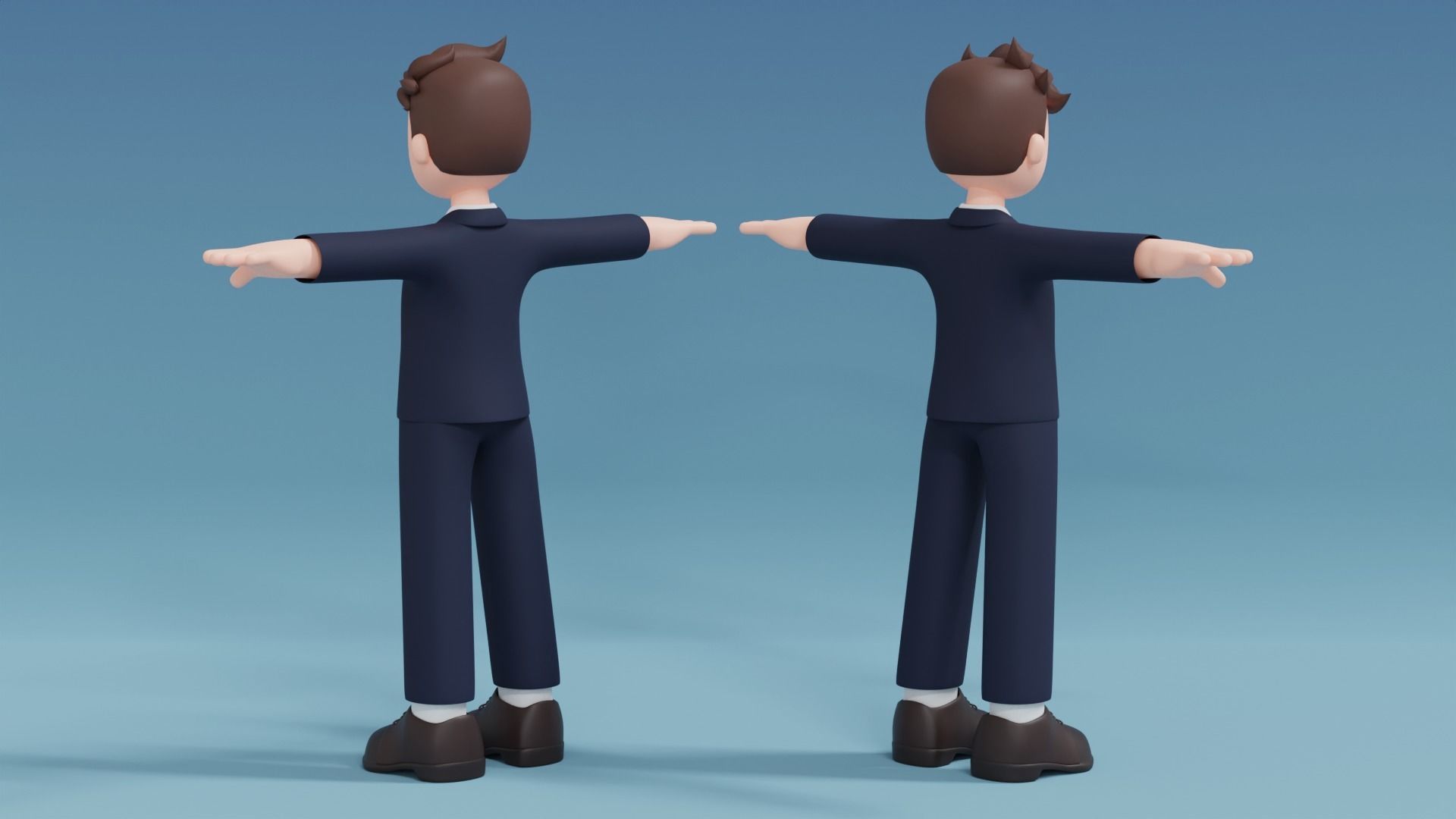 Minimal Man Cartoon Character 1 3D model_4