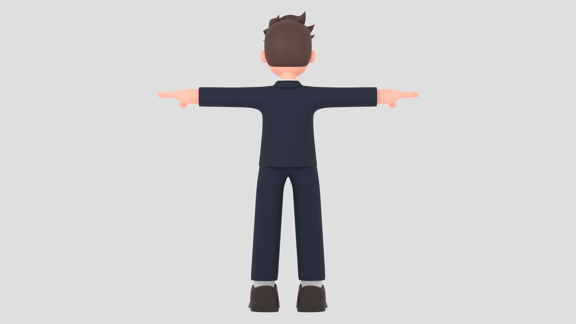 Minimal Man Cartoon Character 1 3D model_11