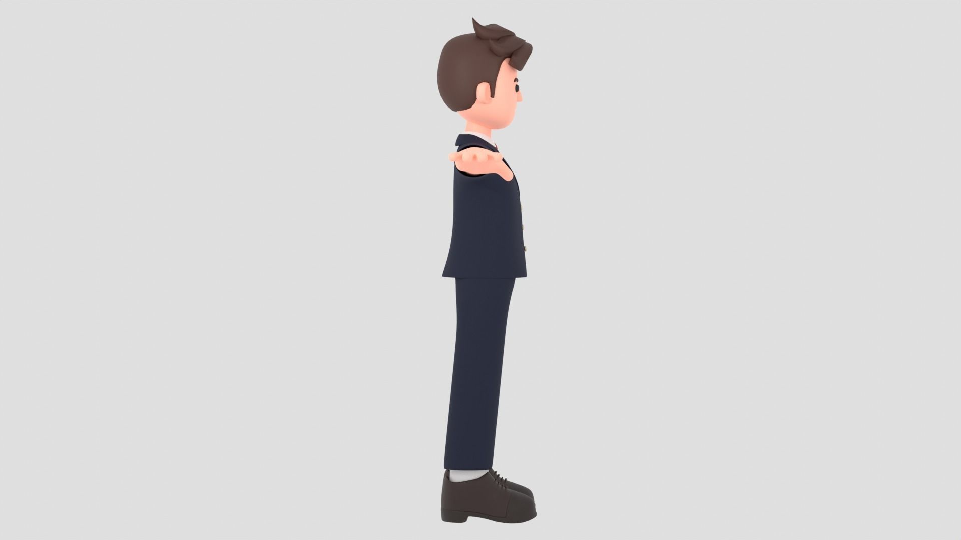 Minimal Man Cartoon Character 1 3D model_9