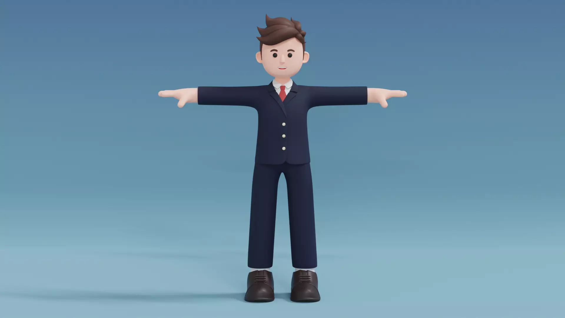 Minimal Man Cartoon Character 1 3D model_0