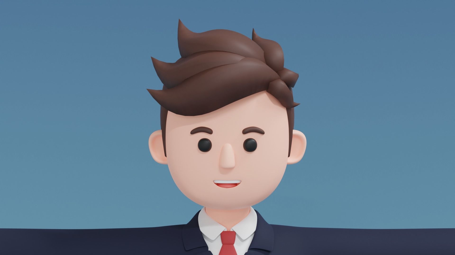 Minimal Man Cartoon Character 1 3D model_5